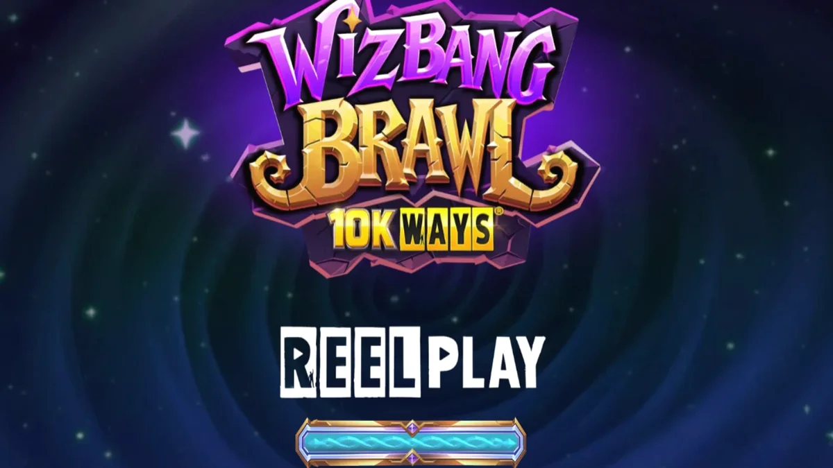 Pemandangan visual penuh warna dari slot Wizbang Brawl 10K Ways dengan tema penyihir.